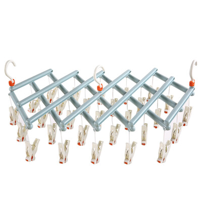 

〖Follure〗Retractable Roller Laundry Hanger Drying Rack Foldable 29 Clips Hanging Dryer