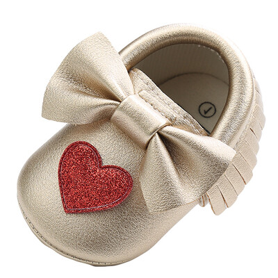 

Baby Girl Sequins Bowknot Love Shape Fashion Toddler First Walkers Kid Shoes