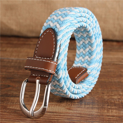 

Fashion Unisex belt high quality Elastic tension canvas Alloy pin buckle Men&Women belt solid color casual cowboy Men belt