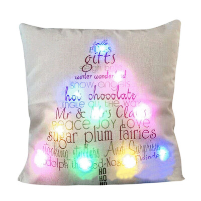 

〖Follure〗The New Color Lights Christmas Pillow LED Lights Pillow Creative Printing LinenA