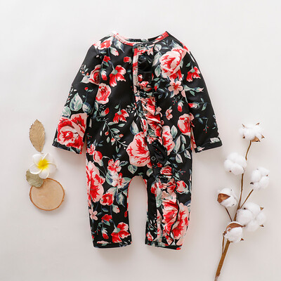 

Newborn Kids Baby Girls Flower print Romper Jumpsuit Bodysuit Outfits Clothes