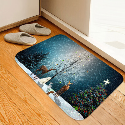 

Siaonvr Christmas Carpet Kitchen Doorway Bathroom Floor Carpet Floor Mat Print 40x60cm