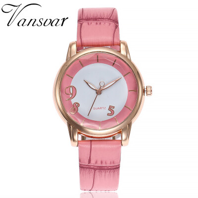 

Vansvar Womens Clock Quartz Leather watch New Fashion Ladies Wristwatches Analog Quartz Watch relogio feminino reloj mujer 533