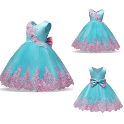 

Kids Baby Flower Girls Birthday Dresses Princess Pageant Formal Party Tutu Dress