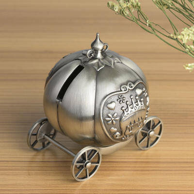 

Greensen Euro Style Zinc Alloy Pumpkin Carriage Shape Coin Bank Money Saving Box