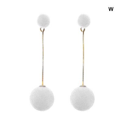 

New Women Fashion Sweet Cute All-match Long Style Concise Casual Exquisite Round Ball Dangle Earrings