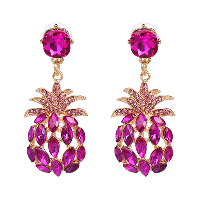 

2019 good quality 5 colors pineapple crystal dangle drop earrings women Brand Rhinestones Earrings wholesale
