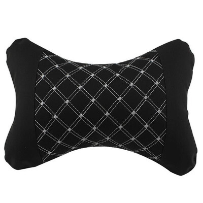 

Factory direct four seasons universal Danny leather car headrest neck pillow red wine embroidered bone pillow car headrest Dark gr