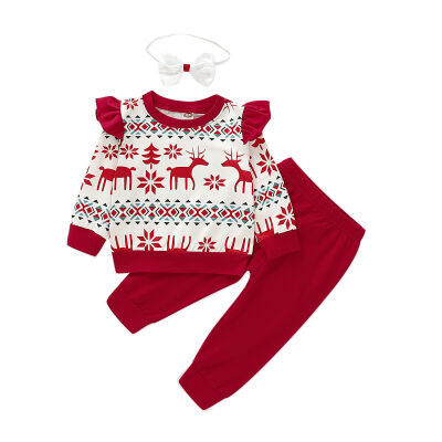 

Xmas Christmas Toddler Baby Kids Child Girls Dress Clothes TopsPants Outfits