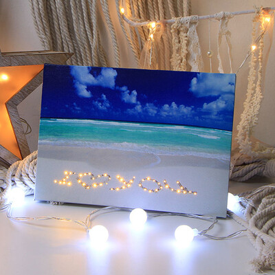 

Toponeto LED Light Night Photo Wooden Photo Frame Home Office Wedding Decoration