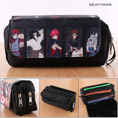 

lunanana Naruto Shippuden Pencil Case Japanese Anime Big Capacity Storage Bag Holder Stationery Organizer for Student Office