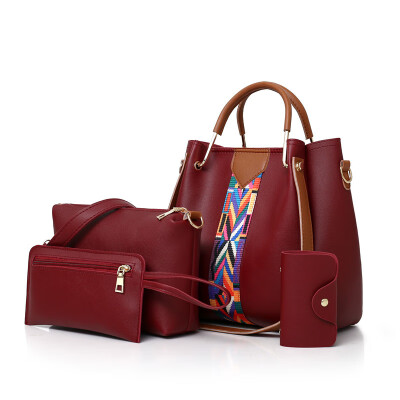 

2018 Women Messenger Bags For Ladies Handbag Fashion Shoulder Bag Lady PU Leather Casual Female wristlets sac a main Set 4 Pcs