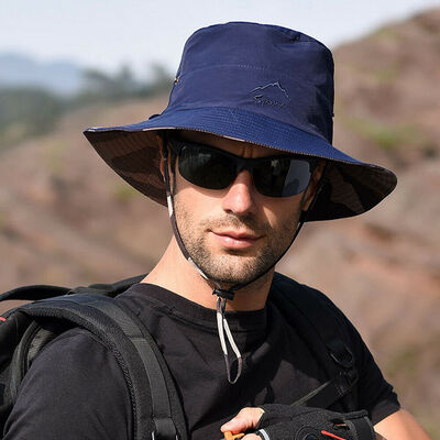 

Mens Sun Hat Bucket Fishing Hiking Cap Wide Brim UV Protection Hat Summer