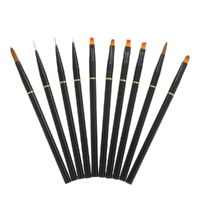 

10pcs Acrylic Nail Brush Kit for Nail Art DIY UV Gel Nail Builder Brush Painting Drawing Nail Pen Set Professional Nail Tool