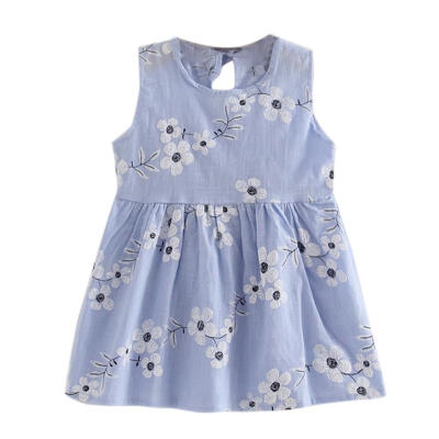 

Sweet Fashion Summer Girls Kids Morning Glory Floral Sleeveless Vest Dress