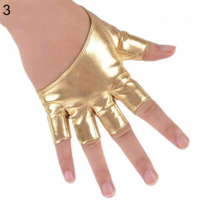 

Women Ladies Fashion Half Finger Faux Leather Short-Figures Gloves Half Palm