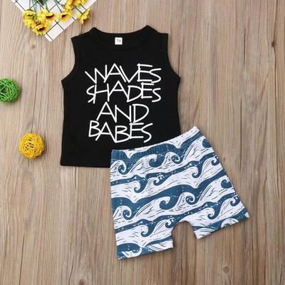 

Kids Baby Boys Summer Clothes Vest Tops Waves Shorts Pants 2PCS Outfits Set