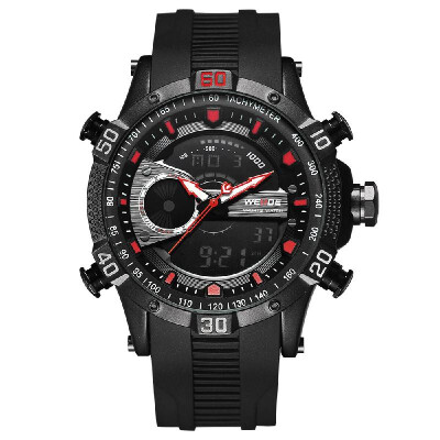 

WEIDE WH6902 Dual Display Two Movement Quartz Digital Men Watch 3ATM Waterproof LCD Backlight Sport Alarm Calendar Week Auto Date