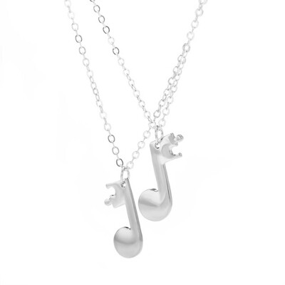 

1 Pair Music Note Pendant Couple Necklaces Long Chain Necklace Jewelry Design