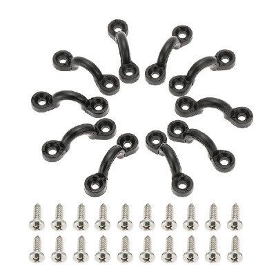 

10pcs Nylon Bungee Deck Loops Tie Down Pad Eye with 20 Screws for Boat Kayak Deck Rigging Kit