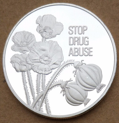 

38mm STOP DRUG ABUSE UN Silver Plated Souvenir Coin Medal United Nations