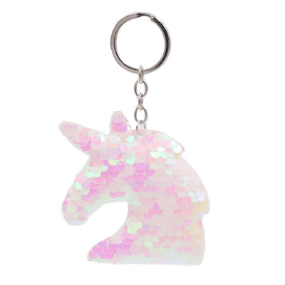 

hjfgy Reflective Double-sided Sequin Keychain Sequin Animal Car Key Ring Pendant