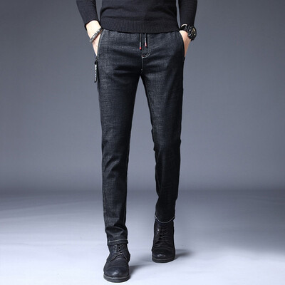 

Gobestart Mens New Fashion Casual Solid Straight Trousers Slim Jeans Long Pants