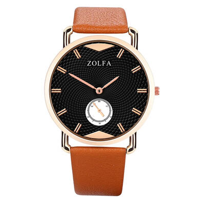 

ZOLFA Business Quartz Watches Men Casual PU Leather Strap Analog Wristwatch