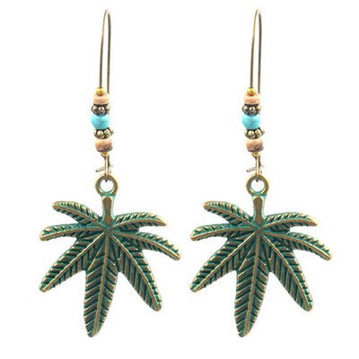 

Fashion Retro Alloy Large Leaves Women Ear Stud Dangle Earrings Charm Jewelry
