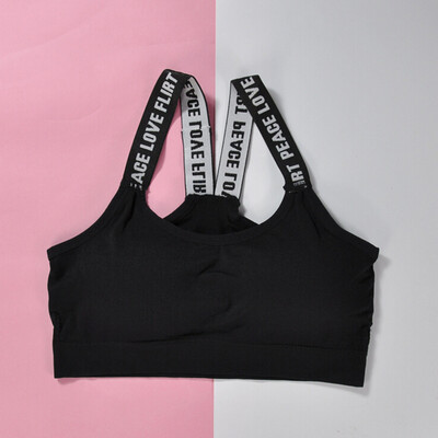 

2018 Women Girls Sports bra Yoga Vest Sweat Vest Wire Free Bra
