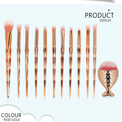 

Gobestart 12Pc Makeup Brushes Set Powder Foundation Eyeshadow Eyeliner Lip Cosmetic Brush