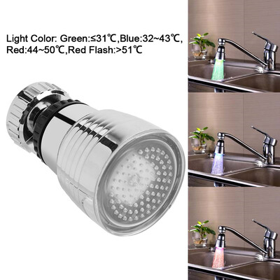 

Faucet Spray Head360°Swivel 3Colors Temperature Controlled LED Light Kitchen Sink Faucet Spray Head SprayerLED Faucet Sprayer