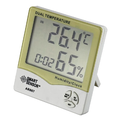 

Smart Sensor AR867 LCD Digital Hygrometer Thermometer Dual Humidity Temperature Meter Indoor Outdoor Tester Weather Station with C