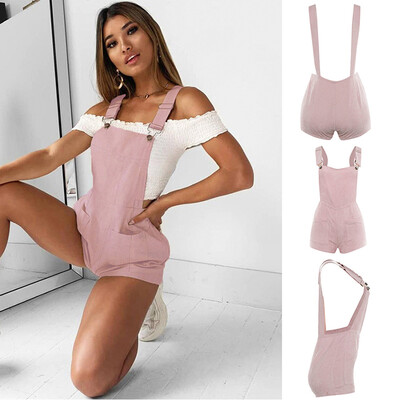 

Starmoon Womens Summer Jumpsuit Bib Pants Fashion Holiday Jumpsuit Solid Color Bib Short