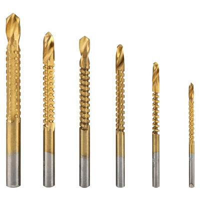 

Greensen 6Pcs HSS Titanium Coated Drill Bit Woodworking Wood Aluminum Plastic Hole Grooving ToolDrill Bit HSS Drill Bit