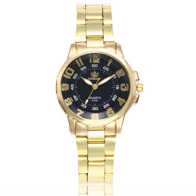 

New alloy steel belt ladies watch digital double scale