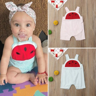 

Summer Newborn Baby Girl Boy Clothes watermelon Romper Jumpsuit Overalls Outfits
