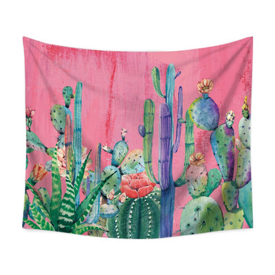 

Colorful Cactus And Moon Psychedelic tapiz Printed Polyester Fabric Wall Decor Hanging Tapestry Wall Gifts for Parents 59" x 51"