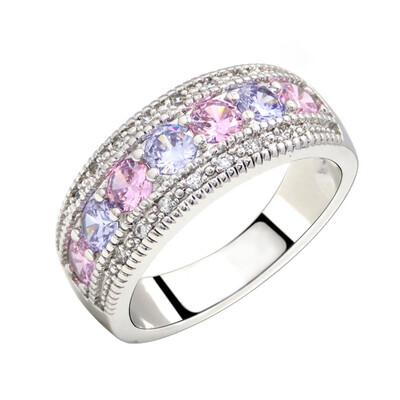 

New European And American Light Wind Lady Wedding Ring Bohemian Style Ring Colorful Zircon Diamond Ring