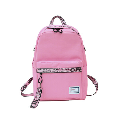 

Casual backpack bag USB charging socket nylon solid color backpack