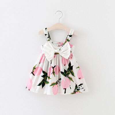 

Toddler Kids Baby Girls Lemon Floral Casual Summer Dress Sundress Clothes 0-3Y
