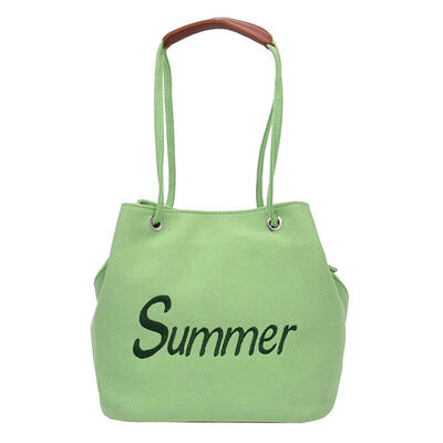 

Summer Daily Women PU Leather Shoulder Bag Letter Large Shopping Handbag