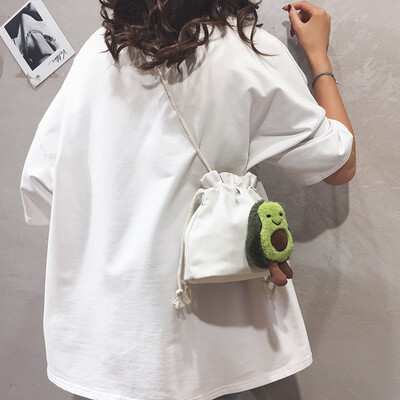 

Canvas small bag female 2019 new net red ocean mini bucket bag Korean version of the simple wild shoulder Messenger bag