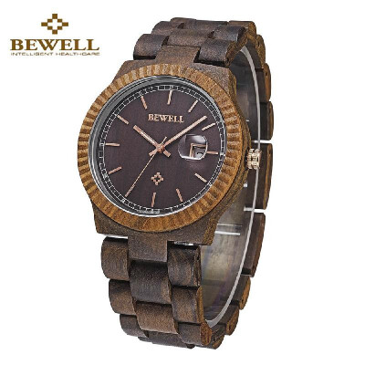 

Distinctive Elegant Natural Lightweight Wooden Wristwatch Ebony Red Sandalwood Unisex Quartz Analog Watch with Magnifier Date Disp