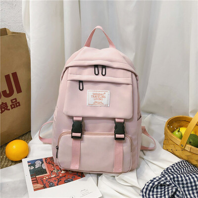 

Schoolbag female ins wind Korean high school students backpack Mori Leisure Ri Gang wave brand large-capacity backpack