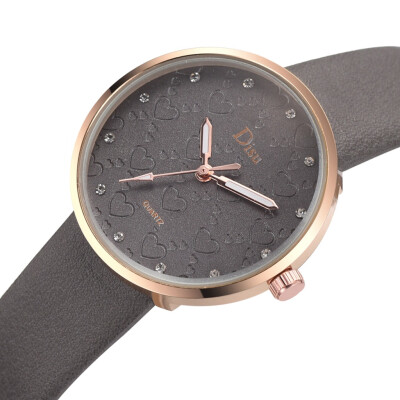 

RM Fashion Lady Frosted Dial Heart Shape Pattern Leather Belt Watch Quartz Watch