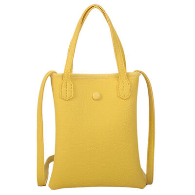 

Solid Color Button Handbag Women Large Capacity Shoulder Messenger Bags