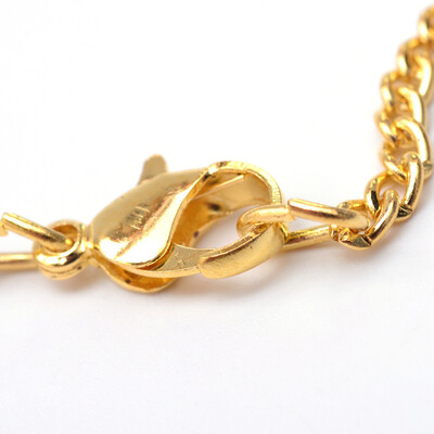 

Iron Twisted Chain Necklace Making for Pocket Watches Design with Lobster Clasps Golden 326" Link 38x24x09mm
