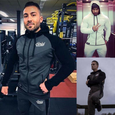 

Autumn&Winter Men Gym Muscle Sports Hooded Sweatshirt Thicken Zipper Jacket