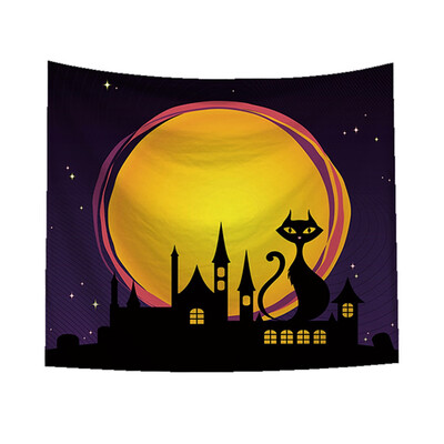 

Toponeto Sugar Skull Tapestry Halloween Trick Treat Horror Ghost Wall Hanging Home Decor
